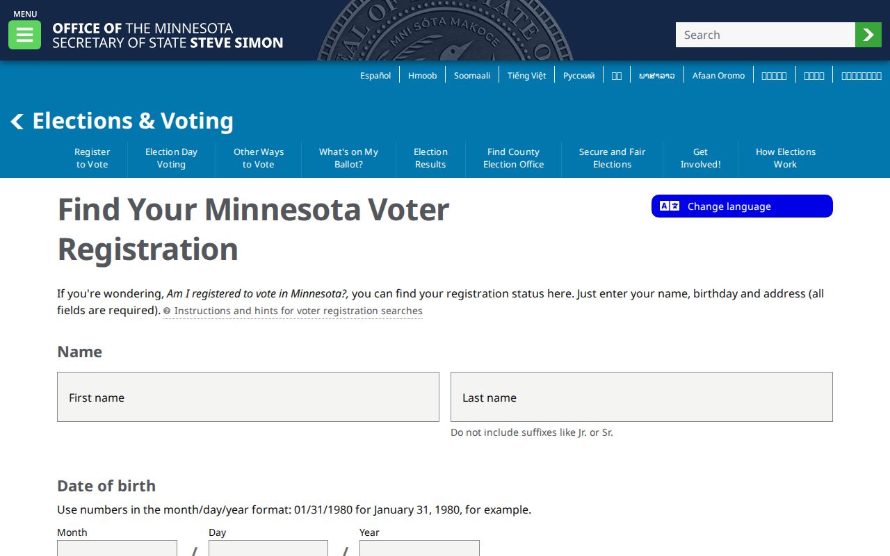 Brooklyn Park residents directory Minnesota voter registration lookup