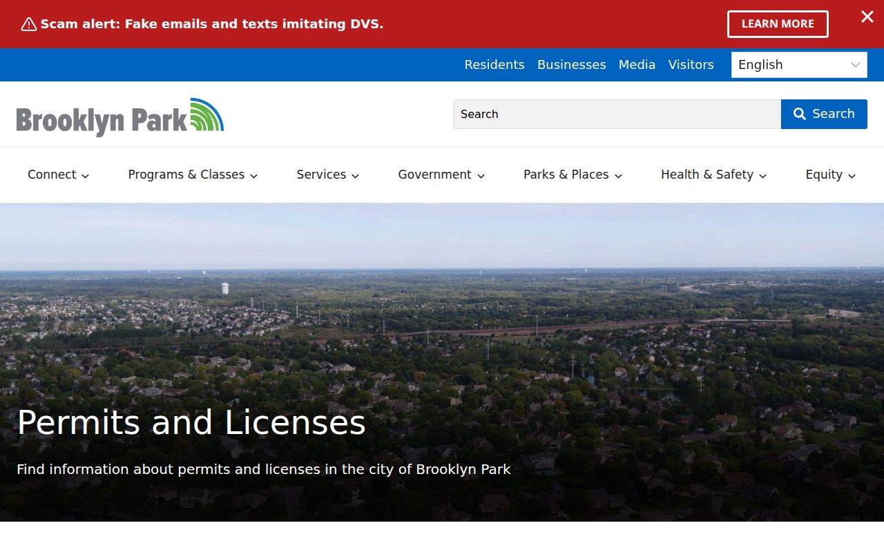 Brooklyn Park neighbors permit and license records by service address