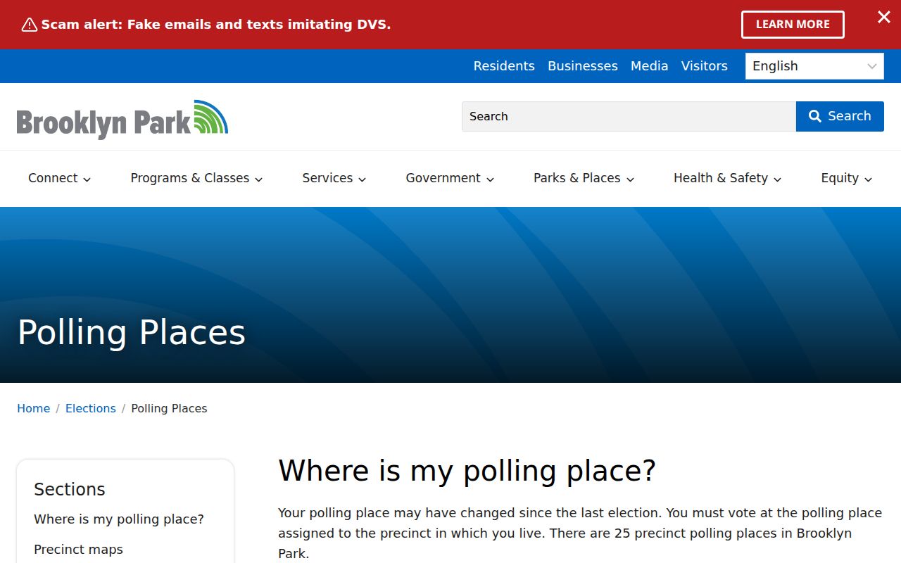 Brooklyn Park ZIP code directory polling-place ZIP boundary example